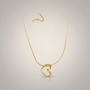 Gold Heart Pendant Necklace - Women Jewelry